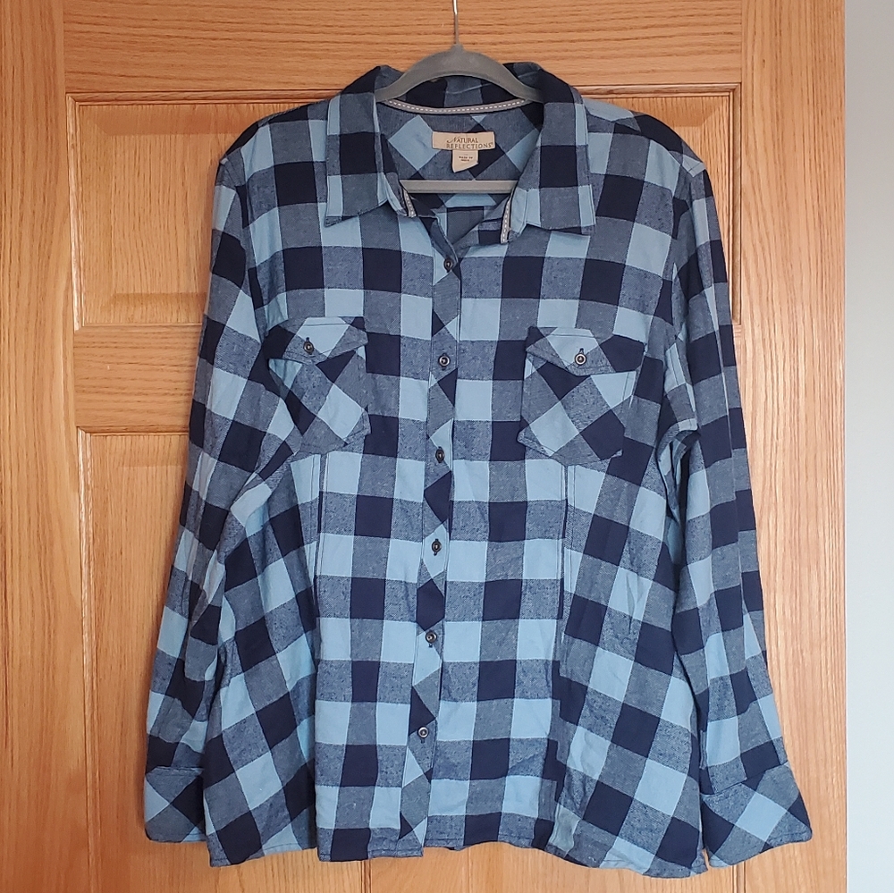 Blue Plaid Button Down Shirt